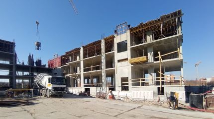 Возведение монолитных конструкций 1-4 этажей